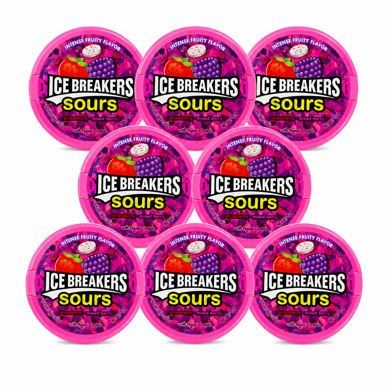 HERSHEY'S Ice Breakers Sours Strawberry-Mixed Berry Chewing Gum Containers 1.5 oz