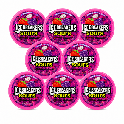 HERSHEY'S Ice Breakers Sours Strawberry-Mixed Berry Chewing Gum Containers 1.5 oz