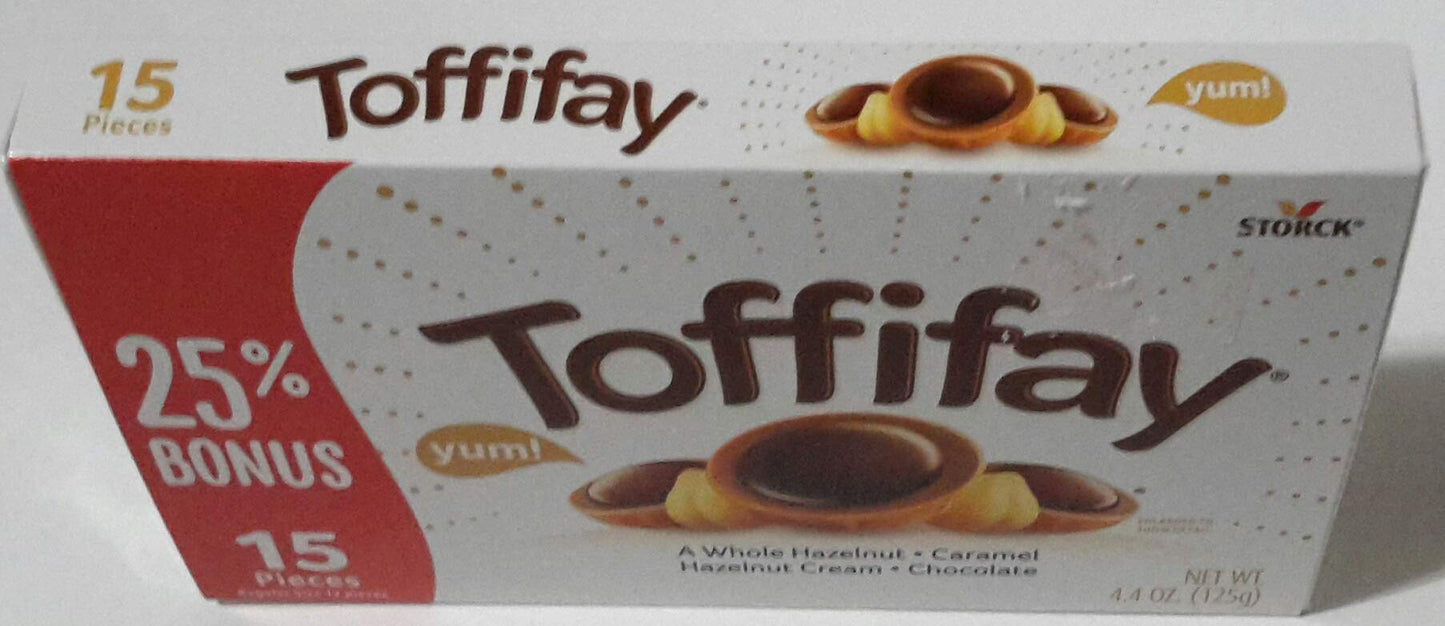 Storck Toffifay Chocolate Candy Whole Hazelnut with Caramel Hazelnut Cream 15 Pieces 4.4 oz