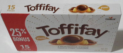 Storck Toffifay Chocolate Candy Whole Hazelnut with Caramel Hazelnut Cream 15 Pieces 4.4 oz