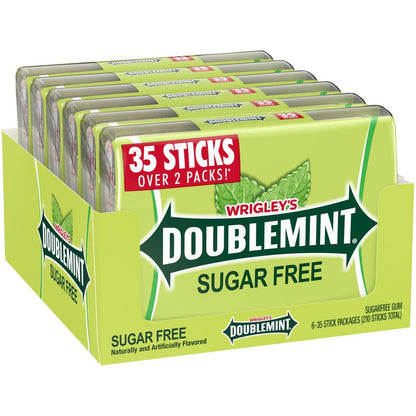 WRIGLEY'S DOUBLEMINT Mint Gum Chewing Gum Mega Pack, 35 Stick (Pack of 6) Doublemint