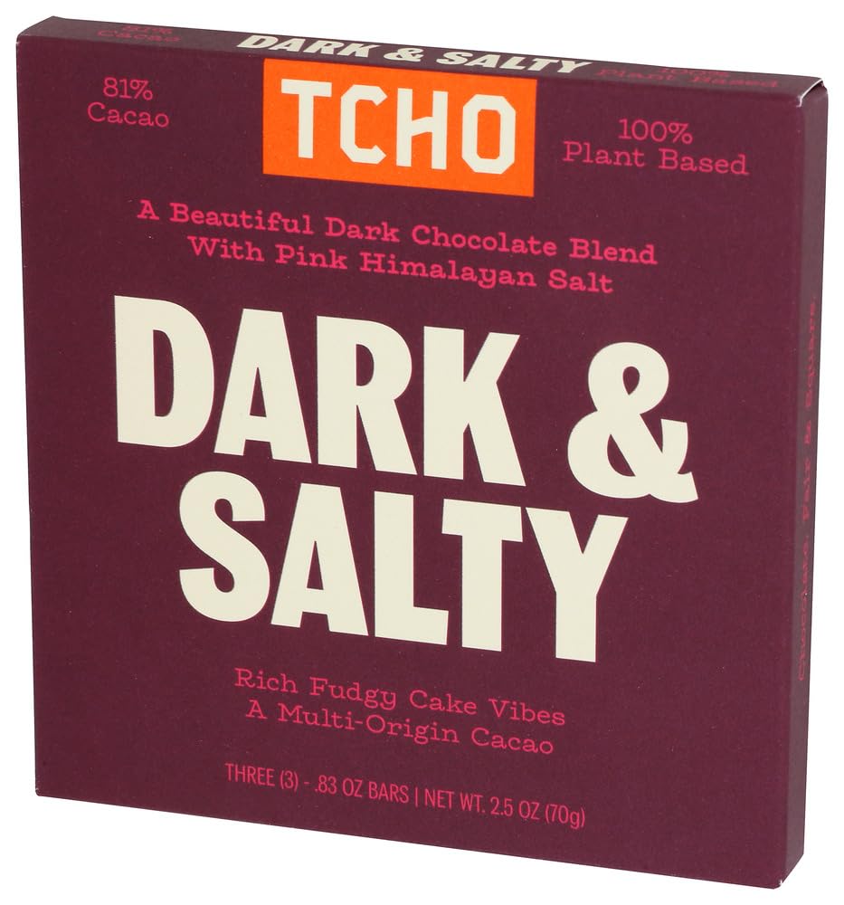Tcho, Bar Chocolate Dark And Salty Organic, 2.5 Ounce