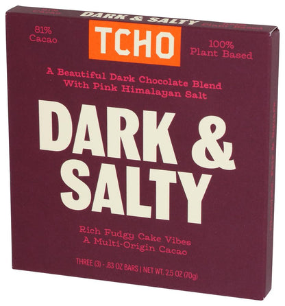 Tcho, Bar Chocolate Dark And Salty Organic, 2.5 Ounce