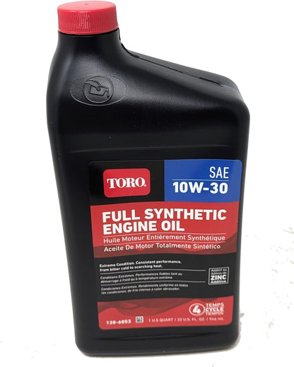 Toro Full Synthetic SAE 10W 30 4 Cycle Engine Oil 32 Ounce