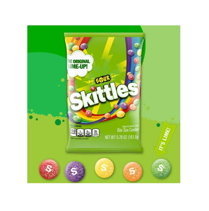 Skittles Sours Candy (Pack of 2) Sour Outside Sweet Inside Bite Size Strawberry Grape Orange Lemon Lime