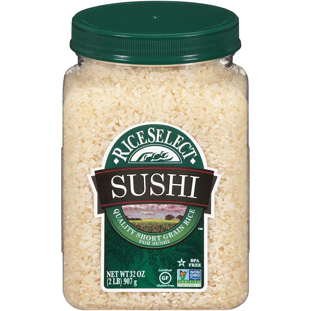 RiceSelect Sushi Rice, Short Grain Sticky Rice, Poke Rice, Gluten-Free, Non-GMO, 32 oz (Pack of 4)