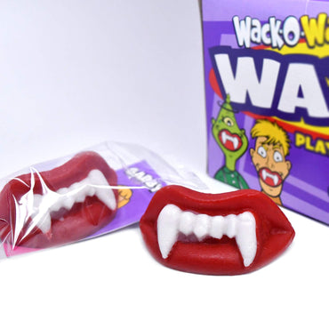 Wack-O-Wax Fangs Cherry Fun Candy Halloween Toy Individually Wrapped Peanut and 24 Count