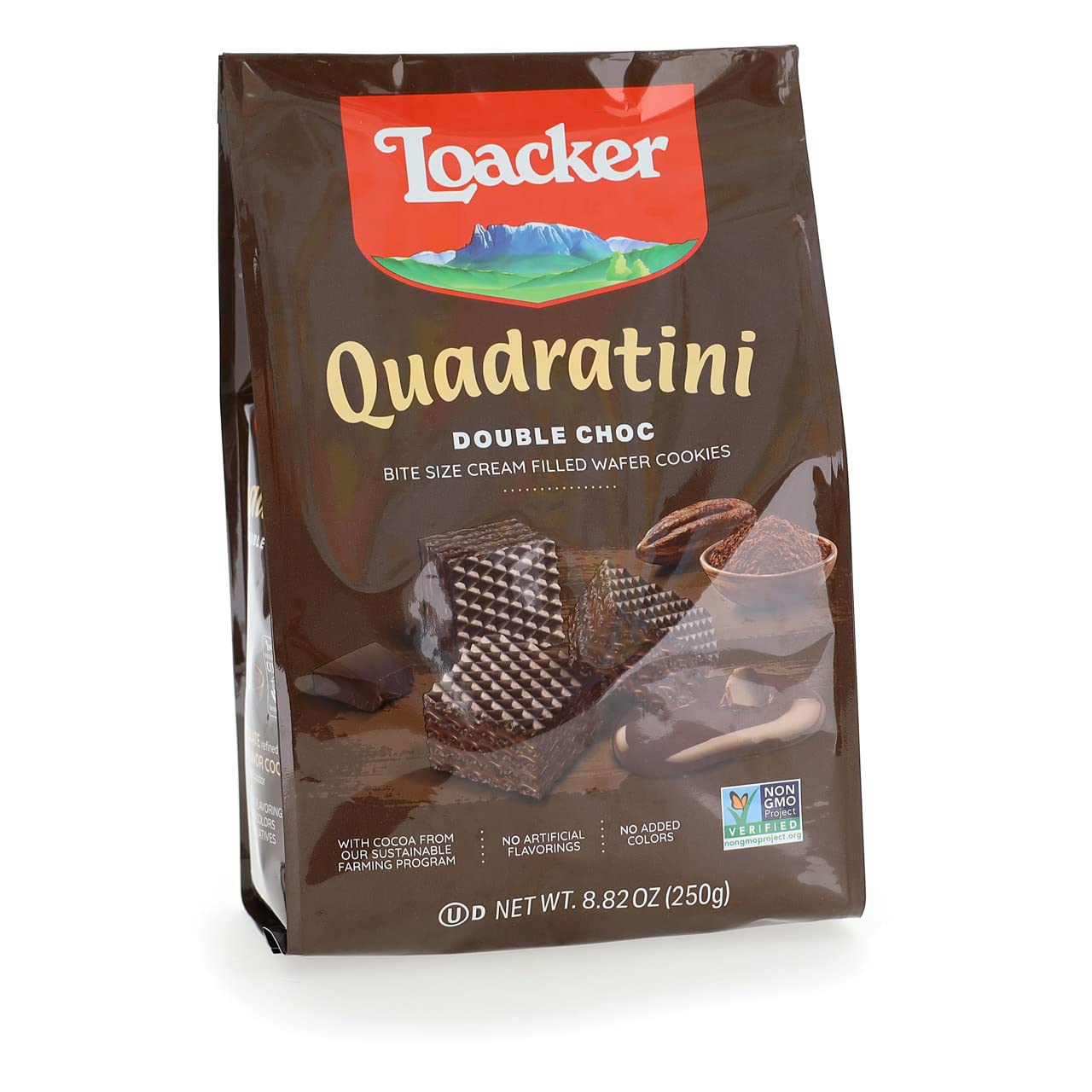 Loacker Quadratini Premium Double Choc Wafer Cookies 8.82oz