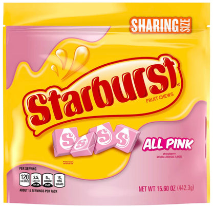 Starburst All Pink Fruit Chews Candy Bag, 15.60 oz Starburst