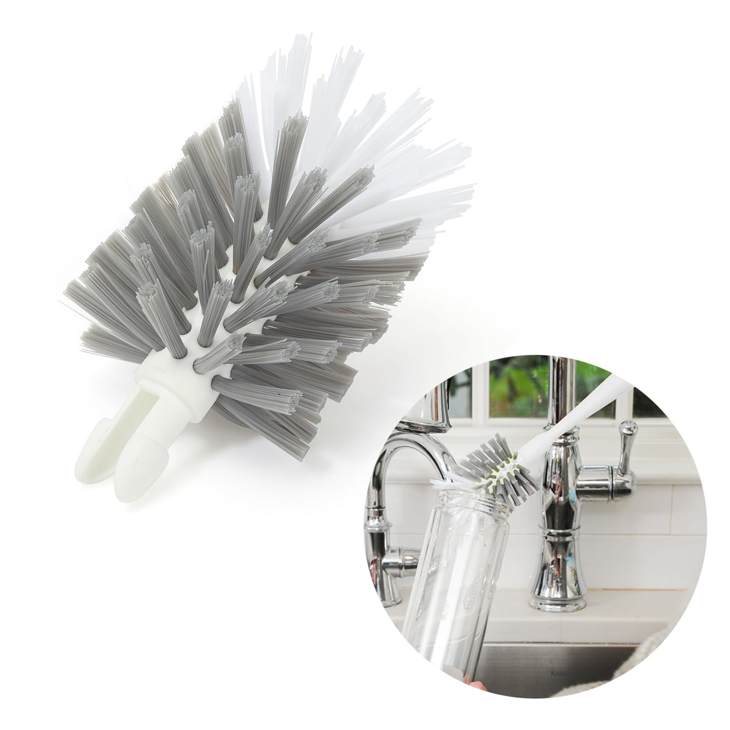 Full Circle Clean Reach Bottle Brush Replacement Head Long Handle