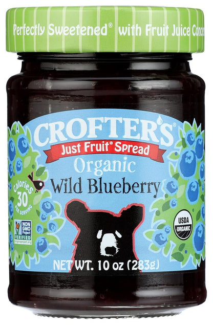 Crofter's Just Fruit Spread - Organic Blueberry 10 oz Jar Crofter's