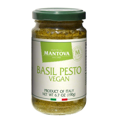 Mantova Vegan Basil Pesto, 6.7 oz (Pack of 2), Product of Italy Mantova
