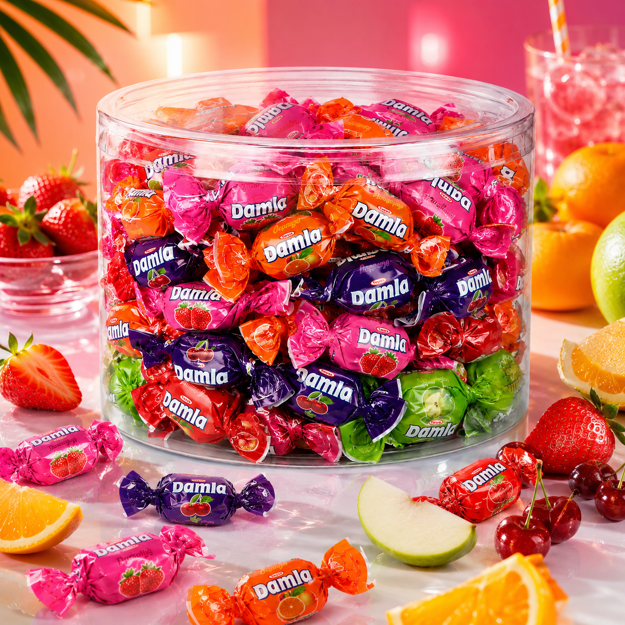 Tayas Damla Colombina Fancy Filled Soft Candy Assortment Tub