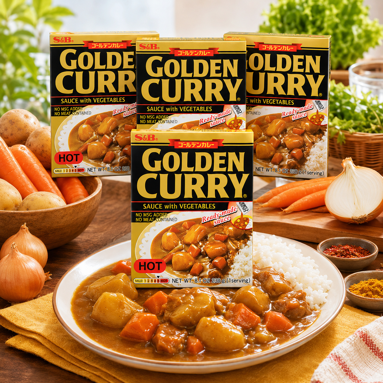 S&B Curry Gold Vegetable Hot Seasoning 8.1 oz