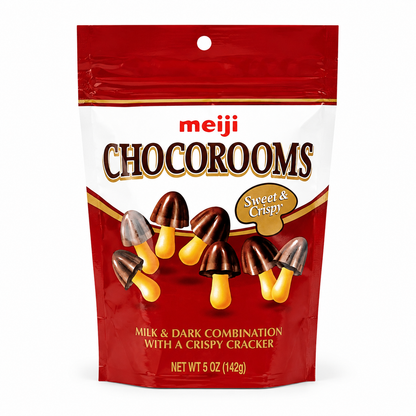 Meiji Chocorooms Bag 5 oz each (2 Items Per Order)