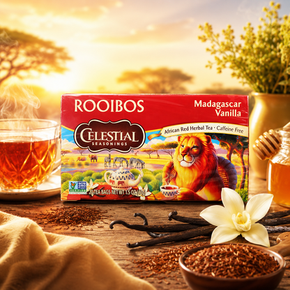Celestial Seasonings Tea Red Rooibos Madagascar Vanilla (Pack of 3)