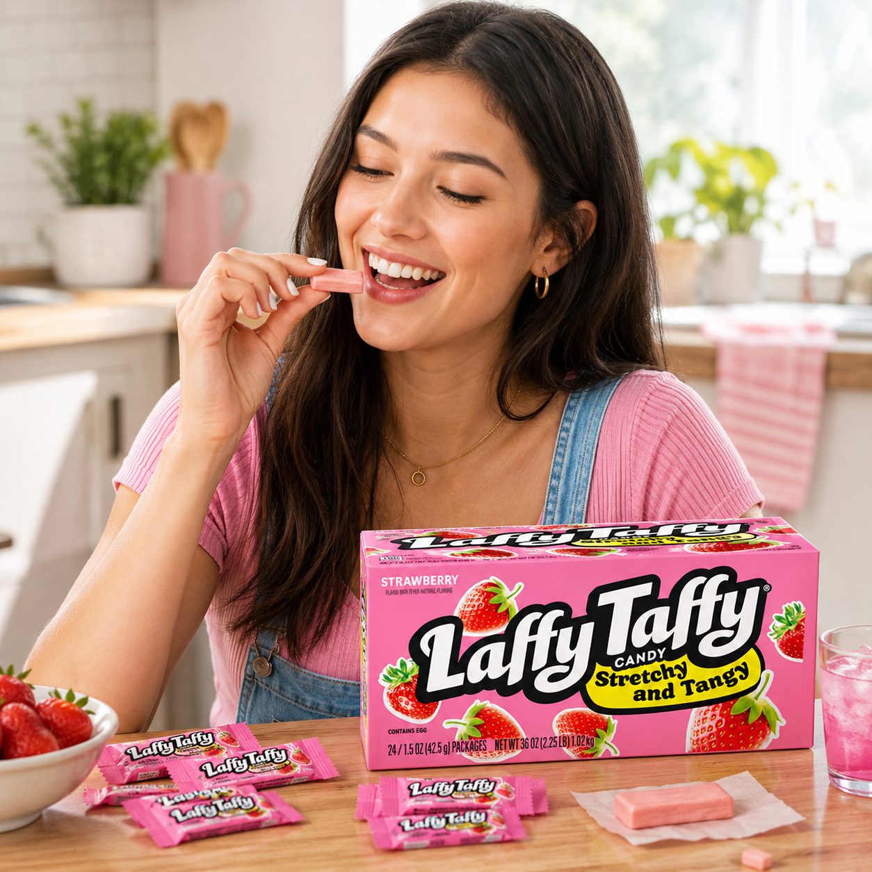 Laffy Taffy Stretchy & Tangy Strawberry, 1.5 Ounce 24 ct