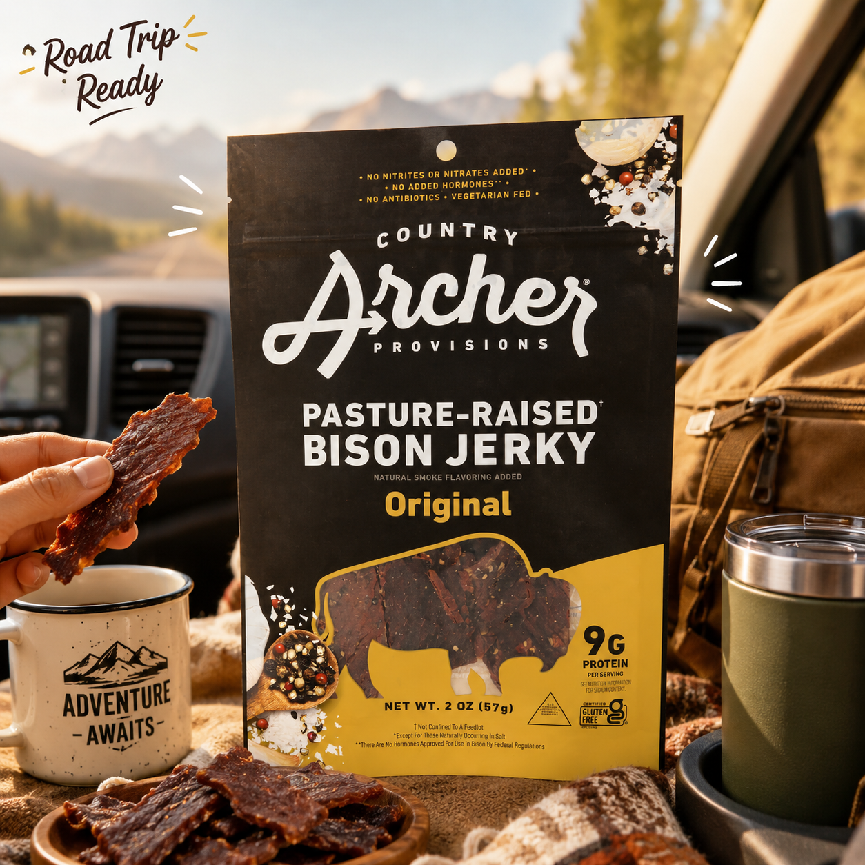 Country Archer, Jerky Bison OrigInchal, 2 Ounce