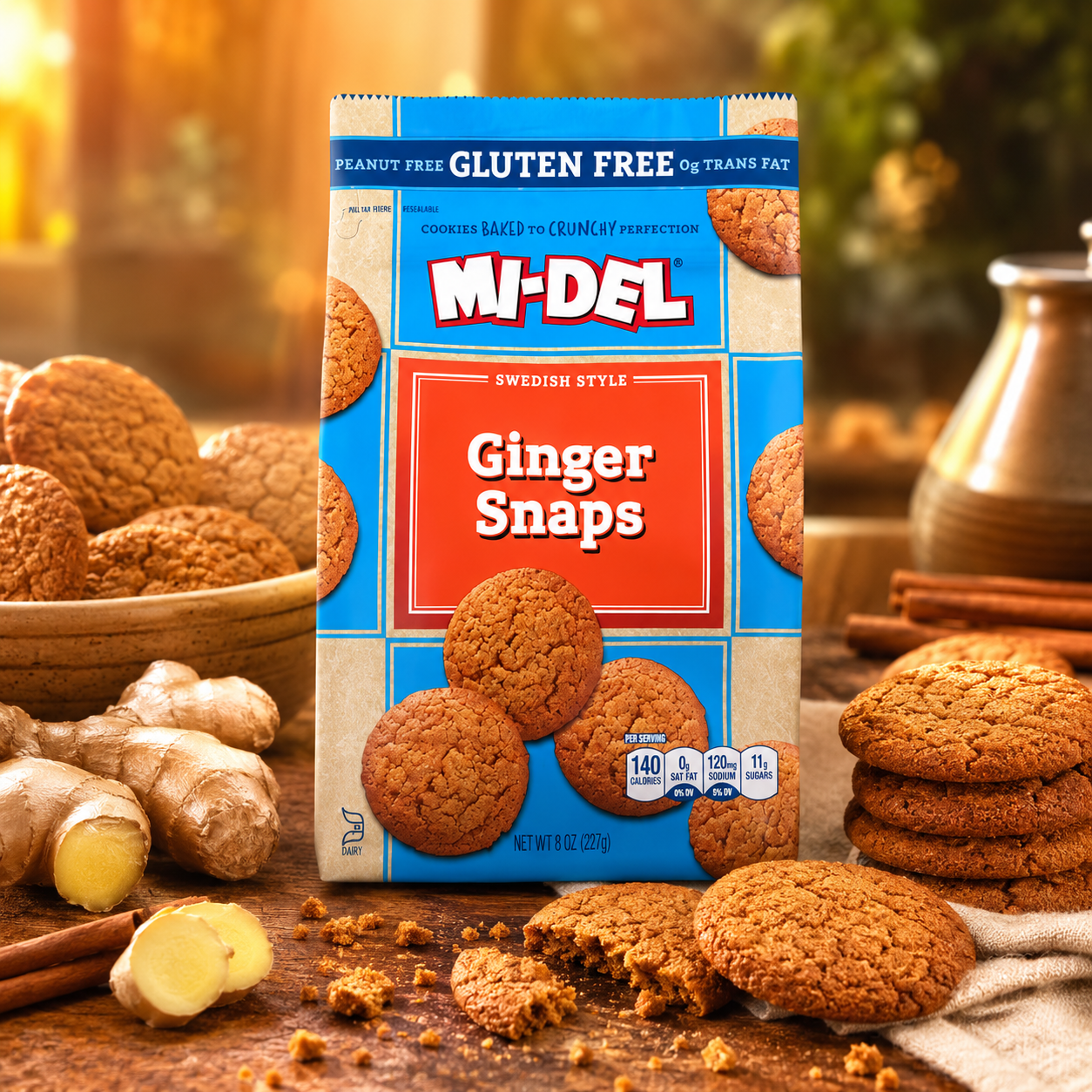 Midel Ginger Snaps, Gluten Free 8 Ounce (Pack of 8)