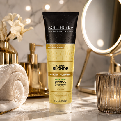 John Frieda sheer blonde Highlight Activating Enhancing Shampoo For Lighter Blondes 8.45 oz (Pack of 3)