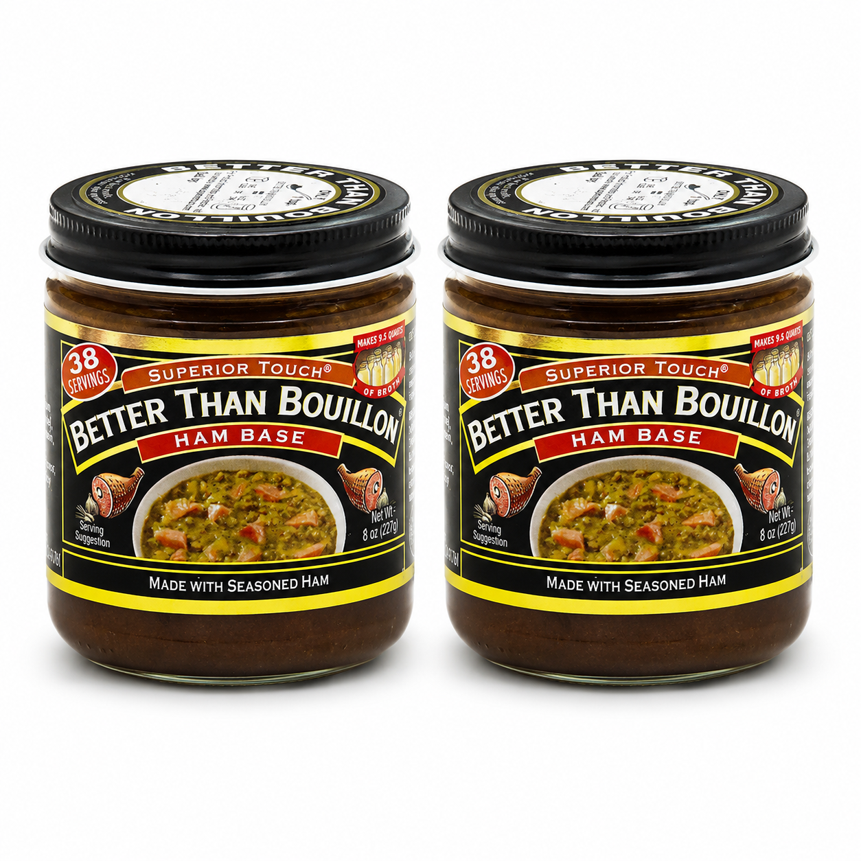 Better Than Bouillon Premium Ham Base Made with Seasoned Ham Blendable Base for Added Flavor 8-oz Jar 38 Servings Per Jar