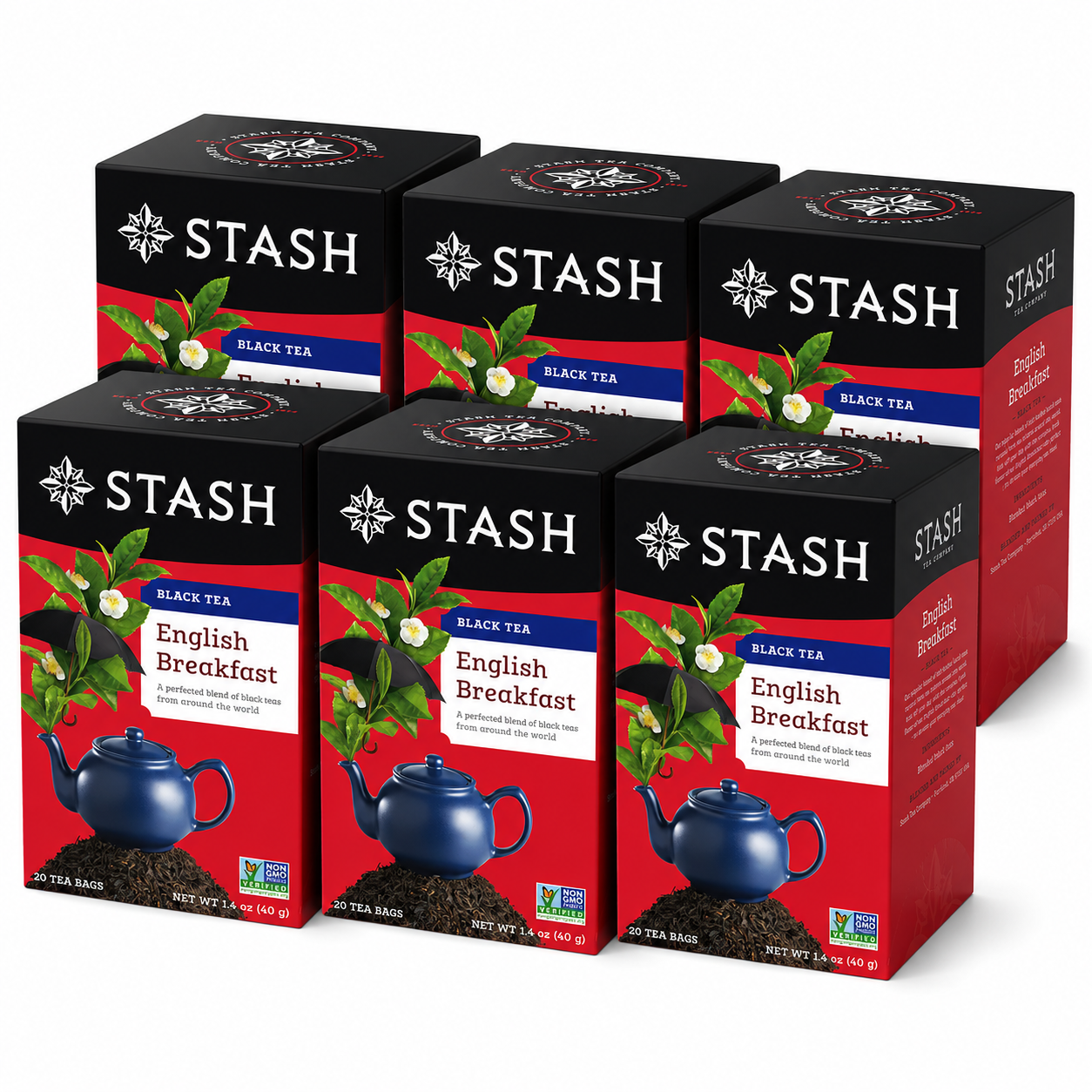 Stash Tea English Breakfast Tea, 20 Count (Pack of 6)