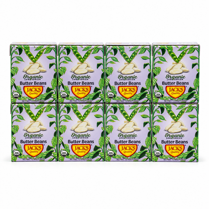 Jacks | Organic White Butter Beans 13.4 oz. | Filled with Protein & Fiber, Low Sodium & Non-GMO | (Pack of 8)