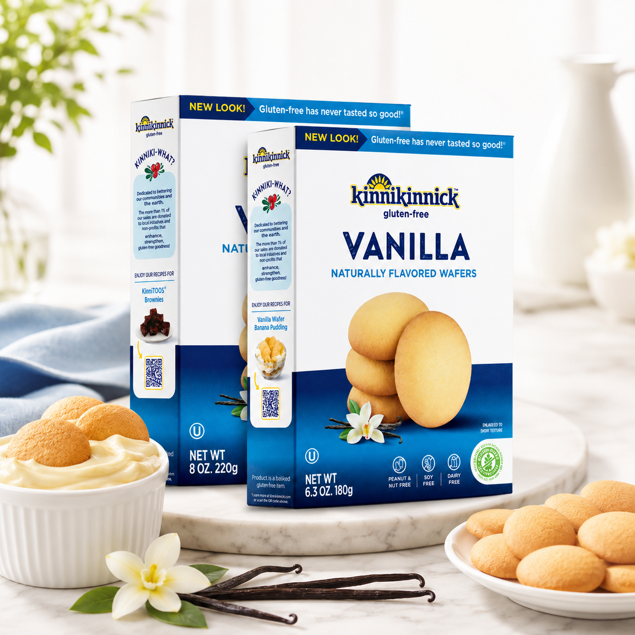 Kinnikinnick Vanilla Wafers Gluten Free Allergy Friendly Cookies Boxes 6.3 oz