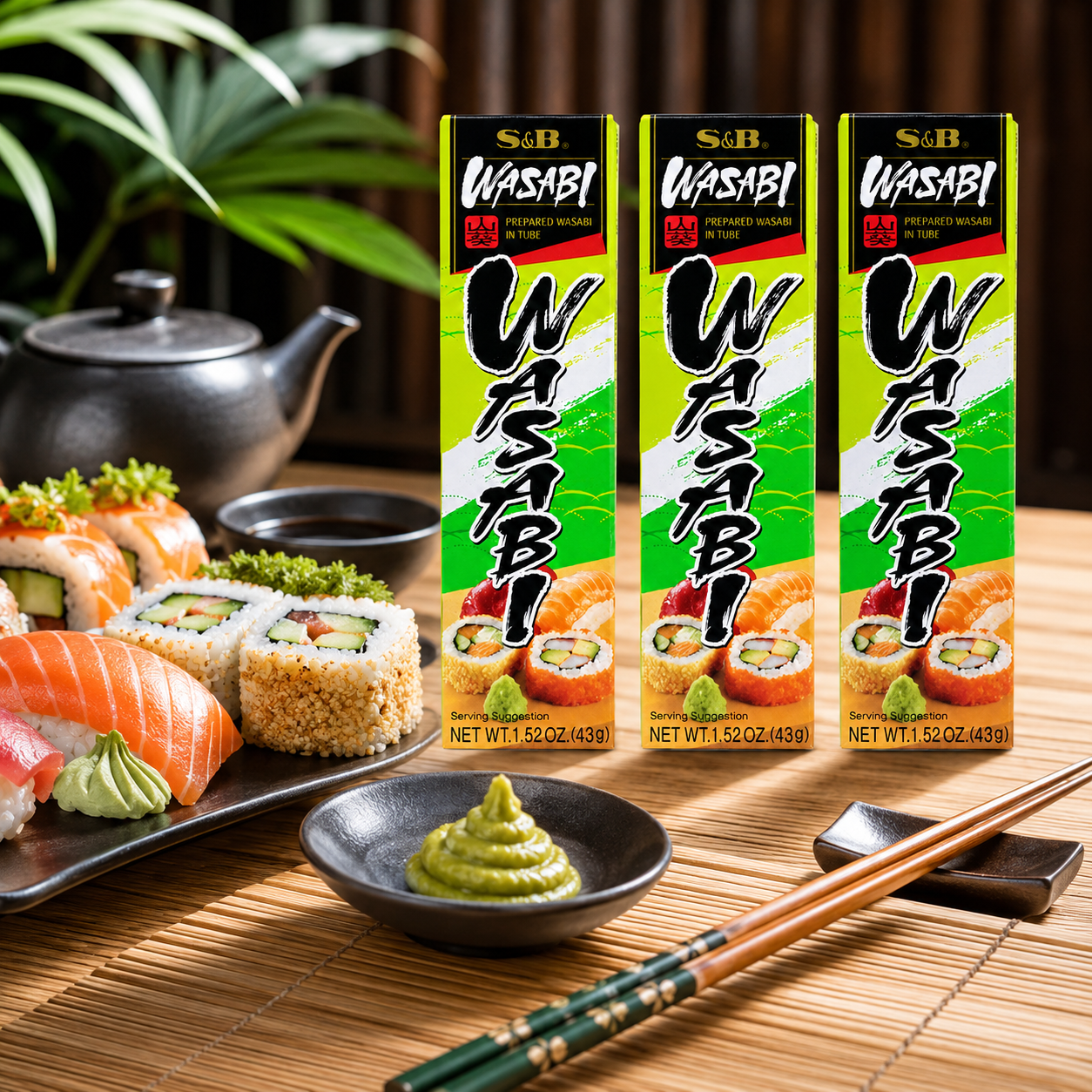 S&B Prepared Wasabi Paste In Tube 3 Packs 1.52 oz