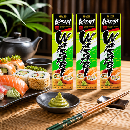 S&B Prepared Wasabi Paste In Tube 3 Packs 1.52 oz