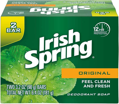 Irish Spring Original Scent Bar Soap 3.2 oz (Pack of 2) Irish Spring