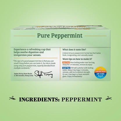Twinings Mint Peppermint Pure Peppermint Tea Naturally Caffeine Free Refreshing Mint 50 Count