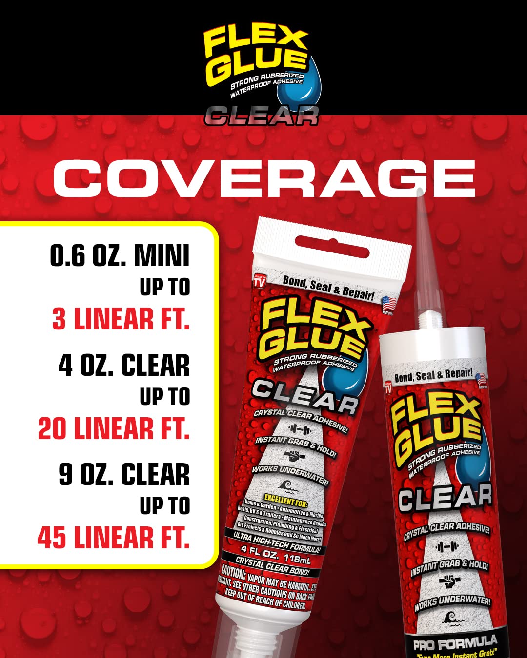 Flex Glue Mini Clear Super Strong Transparent Rubberized Waterproof Adhesive
