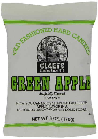 Claey's Green Apple Drops 6 Ounce Packages (Pack of 12)