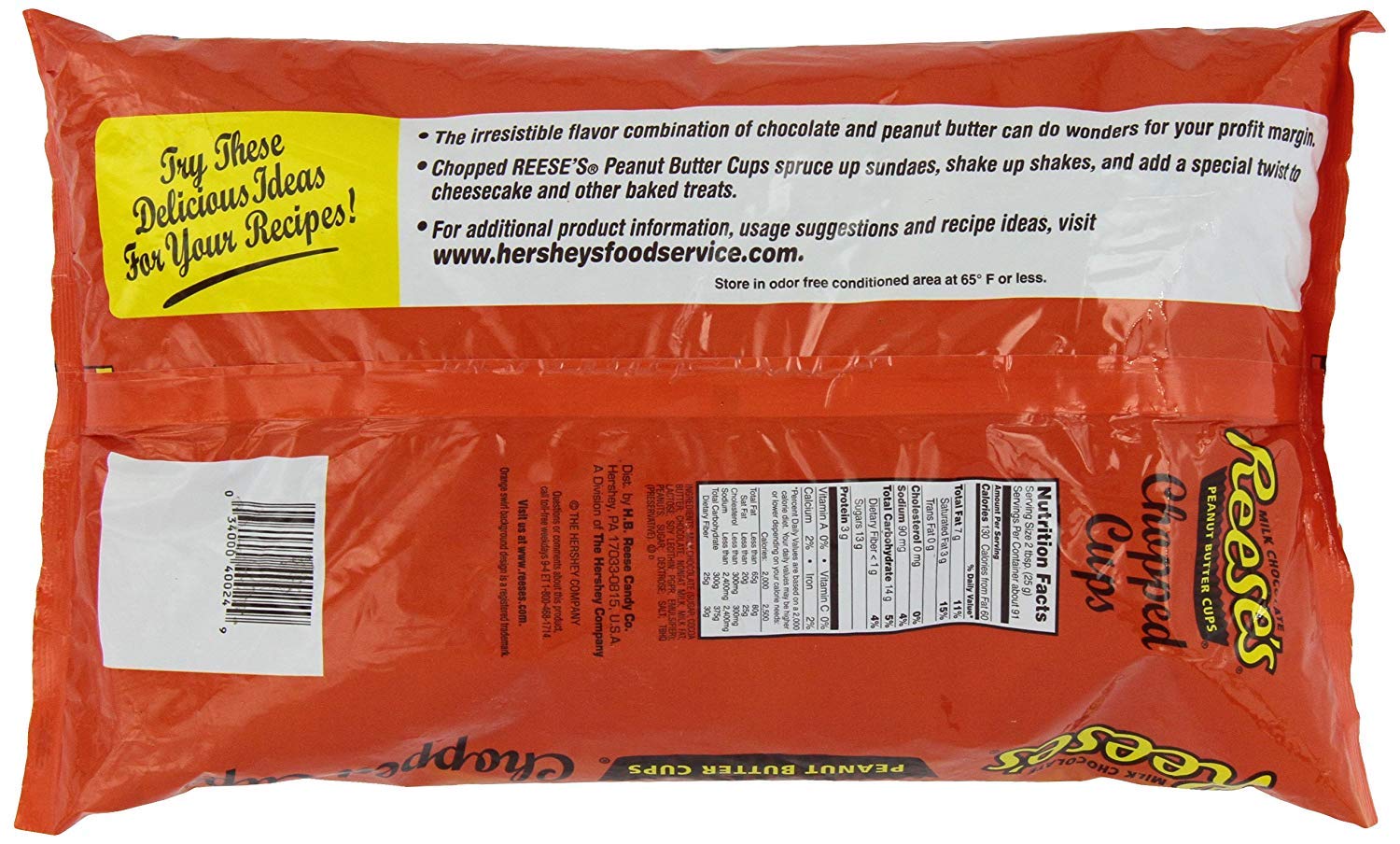 Reese's Milk Chocolate Chopped Peanut Butter Cups 5 Pound