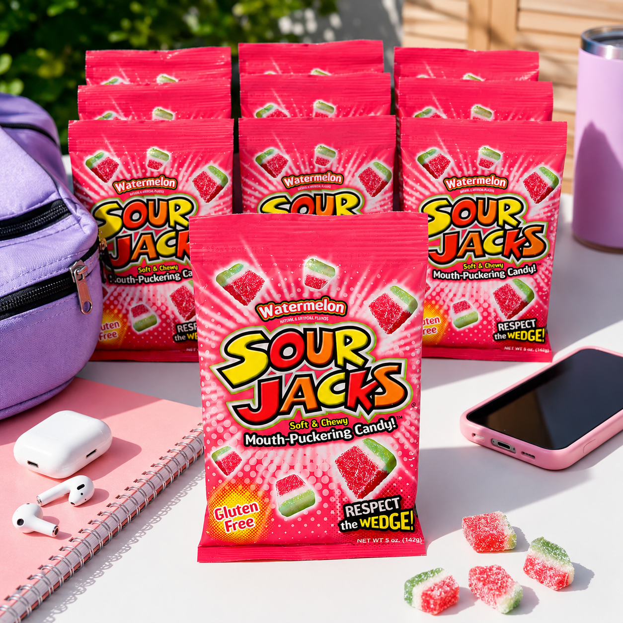 Sour Jacks Watermelon Soft and Chewy Mouth Puckering Candy 5 oz