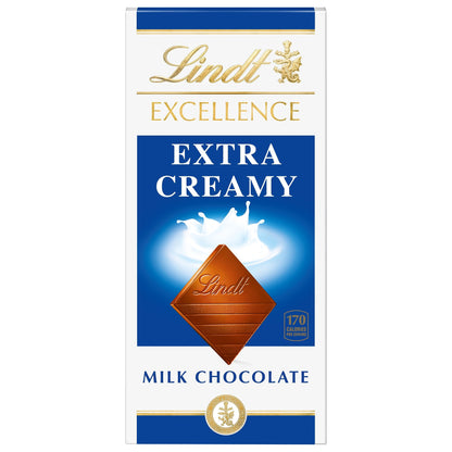 Lindt EXCELLENCE Extra Creamy Milk Chocolate Candy Bar, Milk Chocolate, 3.5 oz. Bar