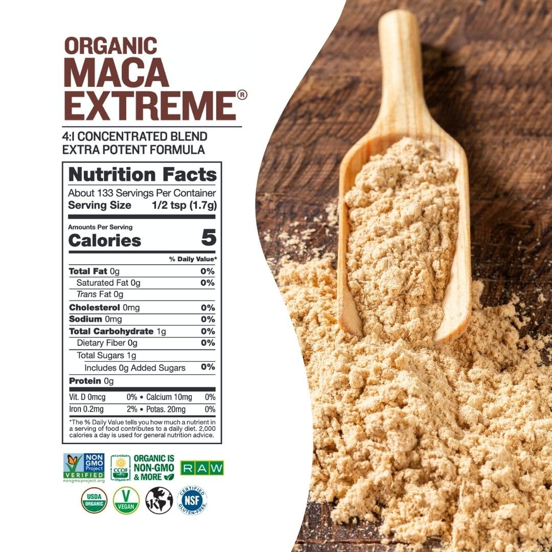 Sunfood Organic Maca Extreme Maca Root Powder Maca Powder Organic 8 Oz