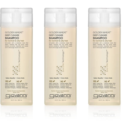 Giovanni Aloe Vera Spearmint ECO CHIC Golden Wheat Deep Cleanse Shampoo Shampoo 8.5 oz (Pack of 3)