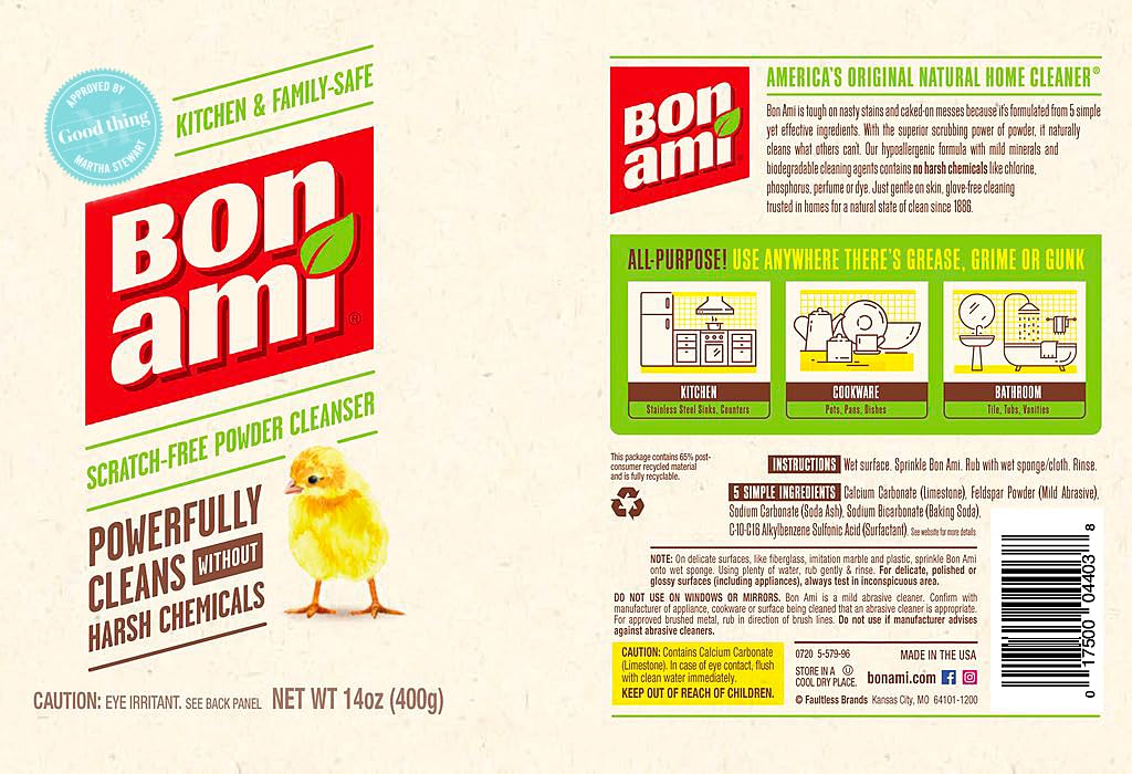 Bon Ami Polishing Cleanser Powder Sold as 14 Ounces