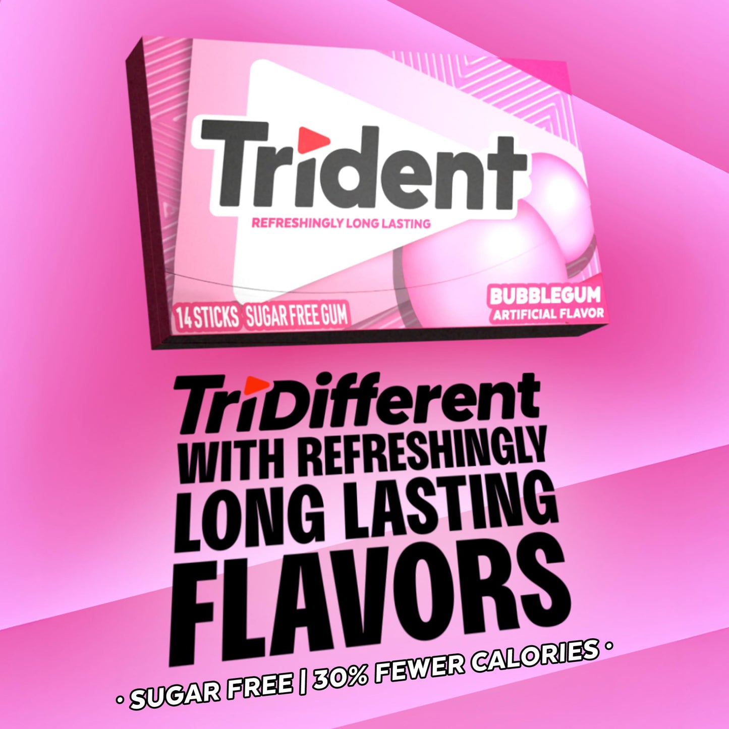 Trident Bubblegum Sugar Free Gum Gum Travel Accessories 12 Packs of 168 Total 14 Pieces