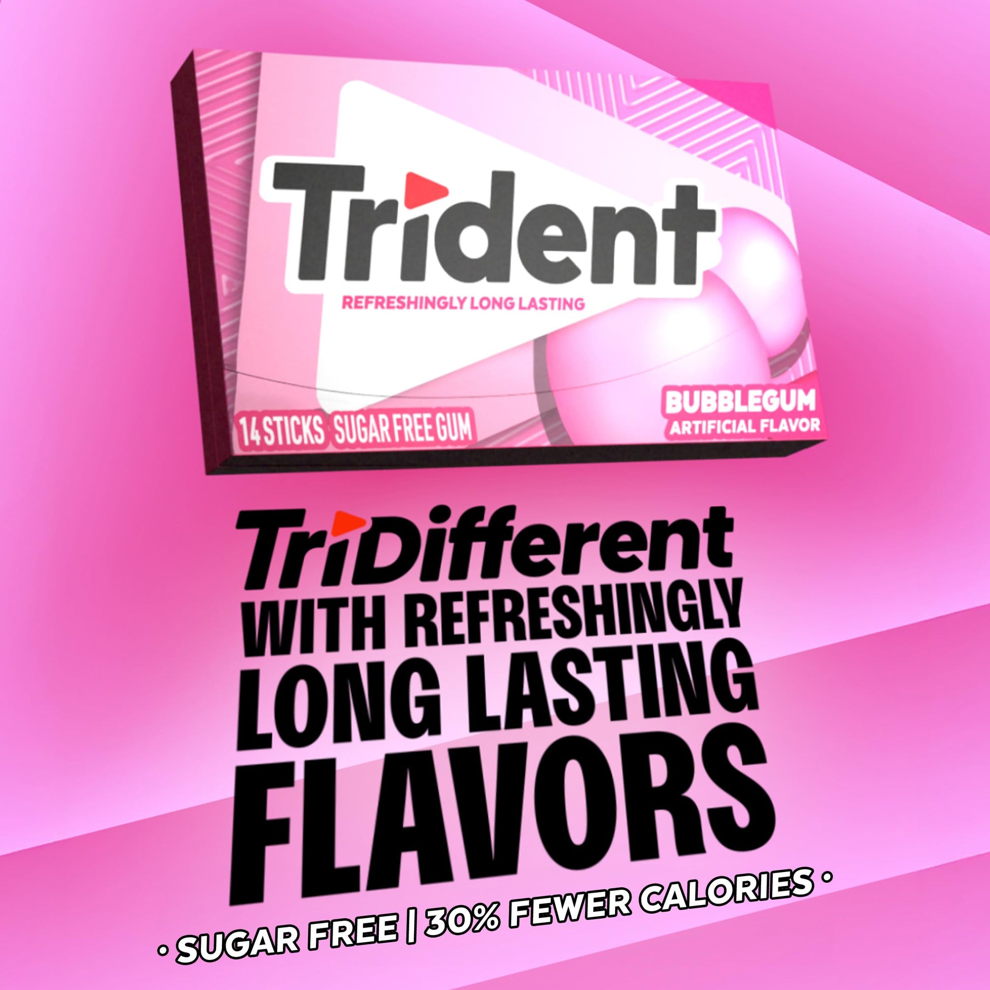 Trident Bubblegum Sugar Free Gum Gum Travel Accessories 12 Packs of 168 Total 14 Pieces