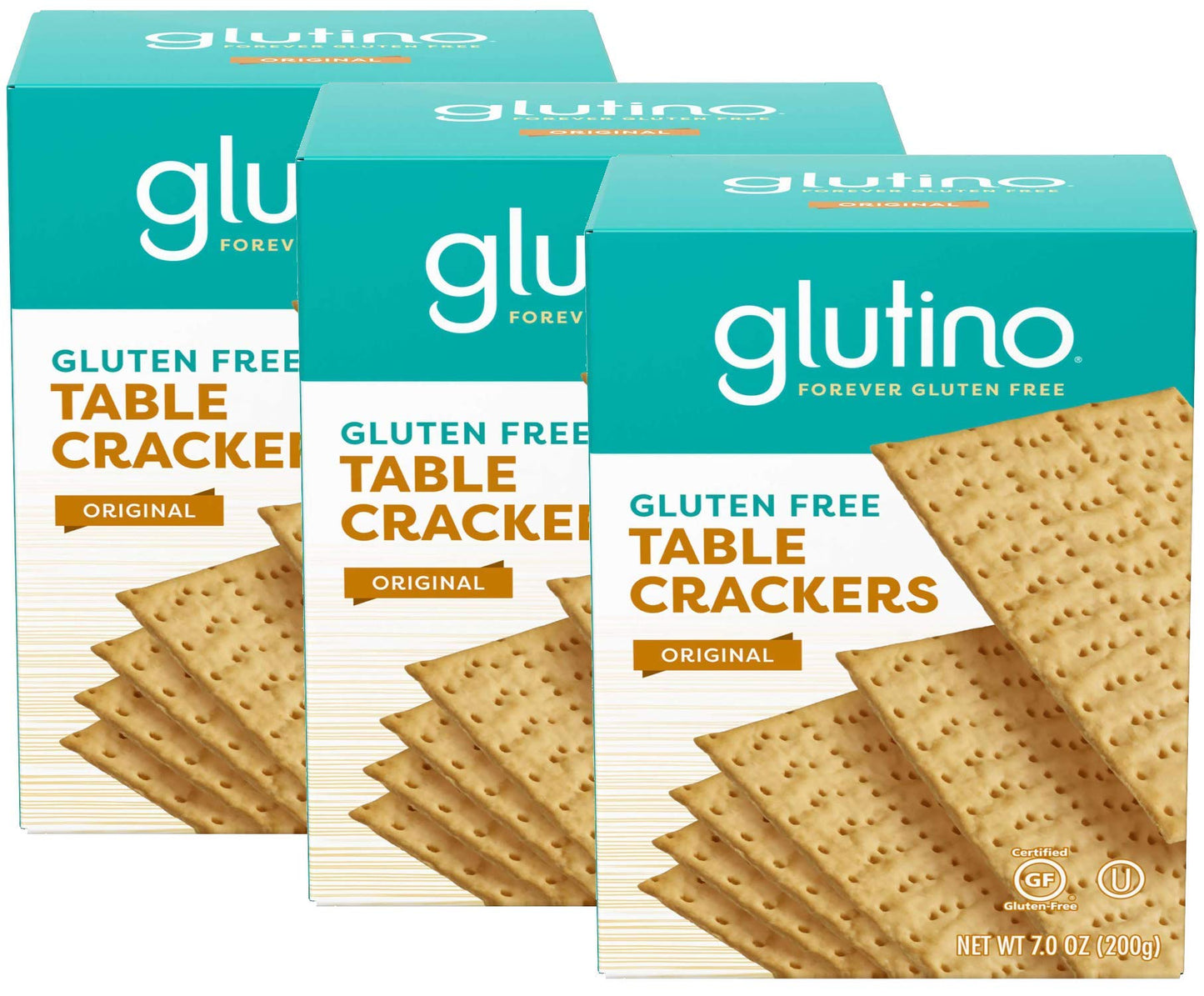 Glutino Gluten Free Table Crackers 7 Oz (Pack of 3)