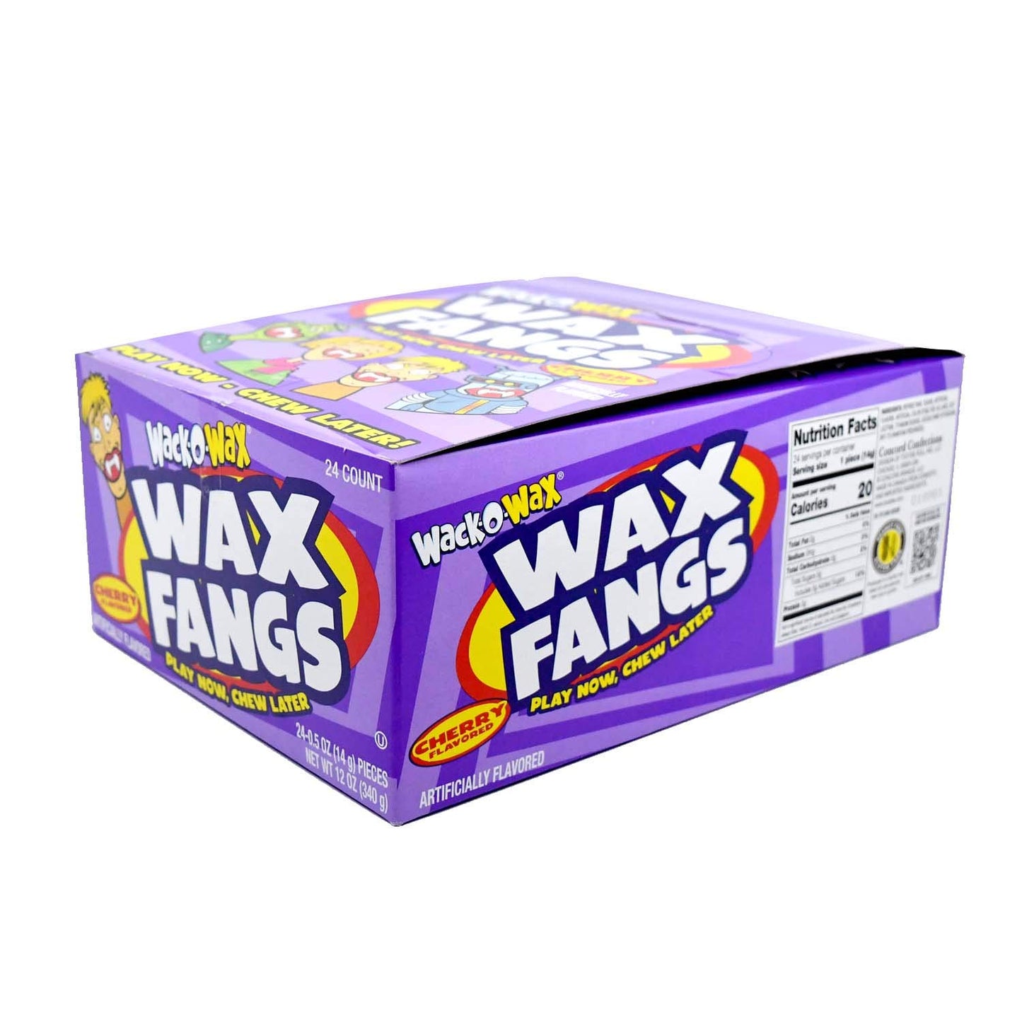 Wack-O-Wax Fangs Cherry Fun Candy Halloween Toy Individually Wrapped Peanut and 24 Count