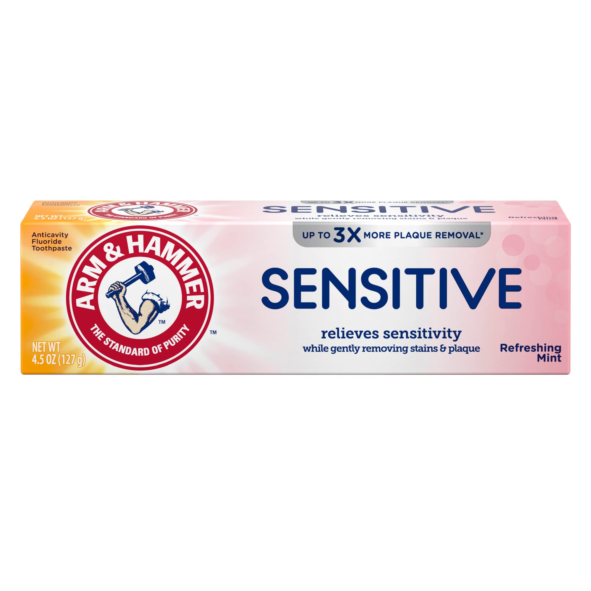 Arm & Hammer Sensitive Toothpaste Refreshing Mint Relieves Sensitivity 4.5 Ounce (Pack of 12)