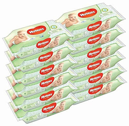 Huggies Natural Care Baby Wipes with Aloe Vera 56 Count (Pack of 12) Total 672 Wipes