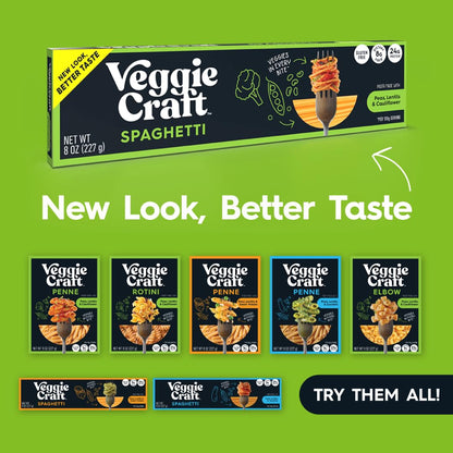 Veggiecraft Farms Spaghetti Pasta Thin Pasta Noodles Made with Cauliflower 8 Ounce