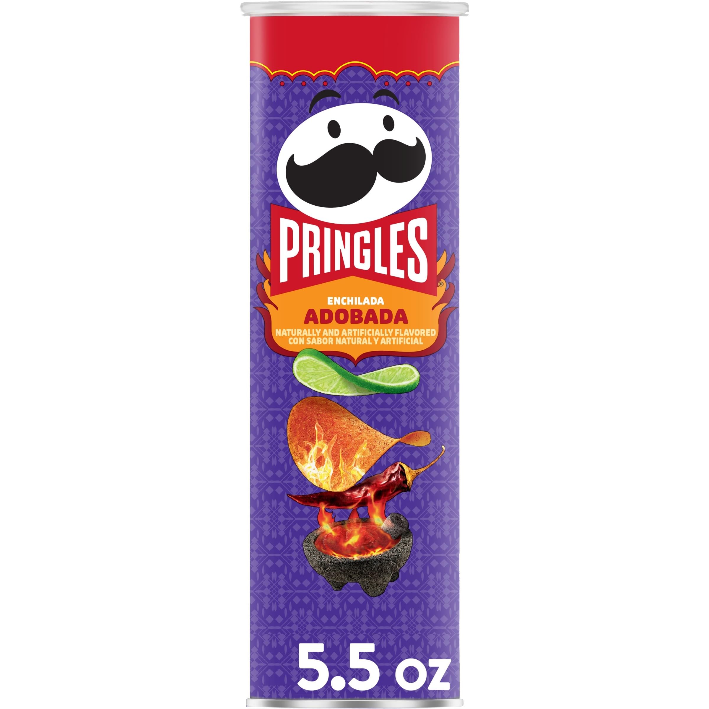 Pringles Potato Crisps Enchilada Adobada 5.5oz Can 1 Can