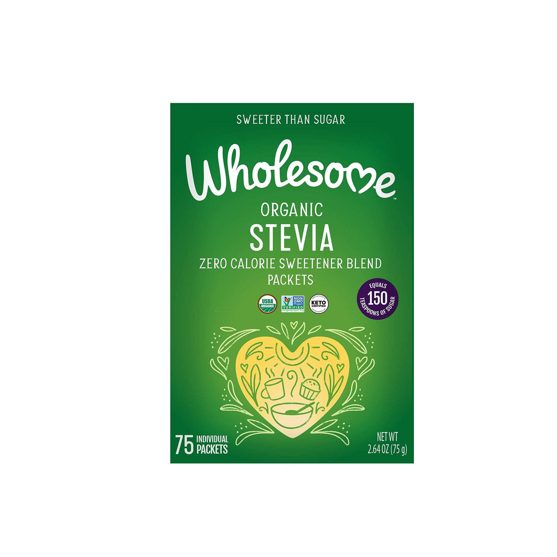 Wholesome Sweeteners Organic Stevia Packets 1 Case 75 Count