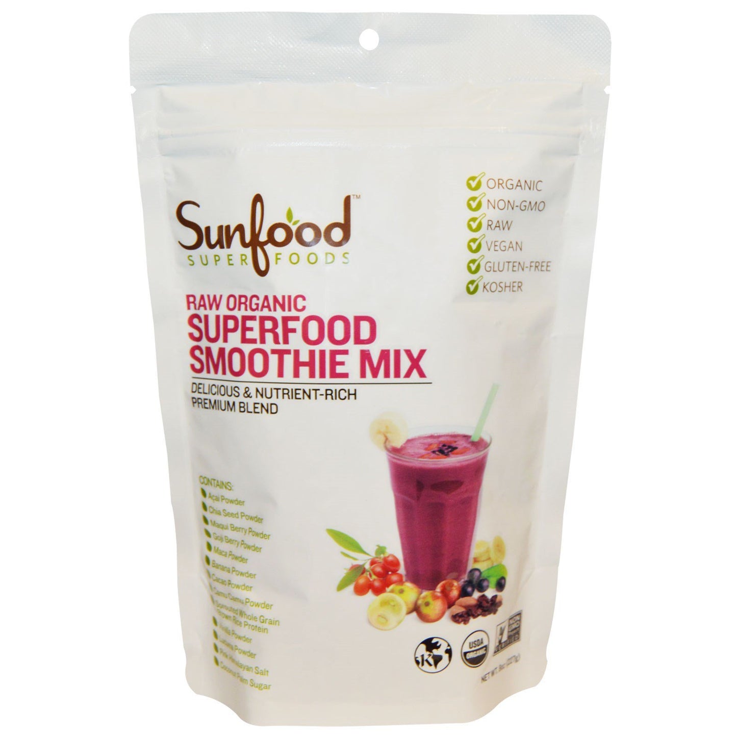 Sunfood Raw Organic Smoothie Mix, 8 oz Sunfood